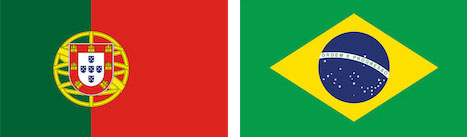 Portugiesische und brasilianische Flagge